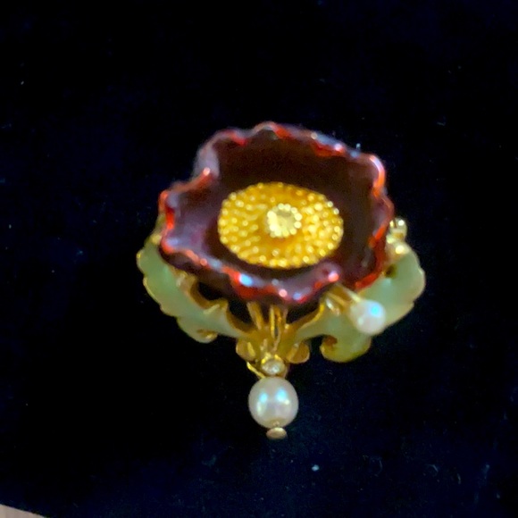 JOAN RIVERS FLORAL VICTORIAN BROOCH PIN LOLITA FASHION COQUETTE AESTHETIC CAMEO - Picture 2 of 6